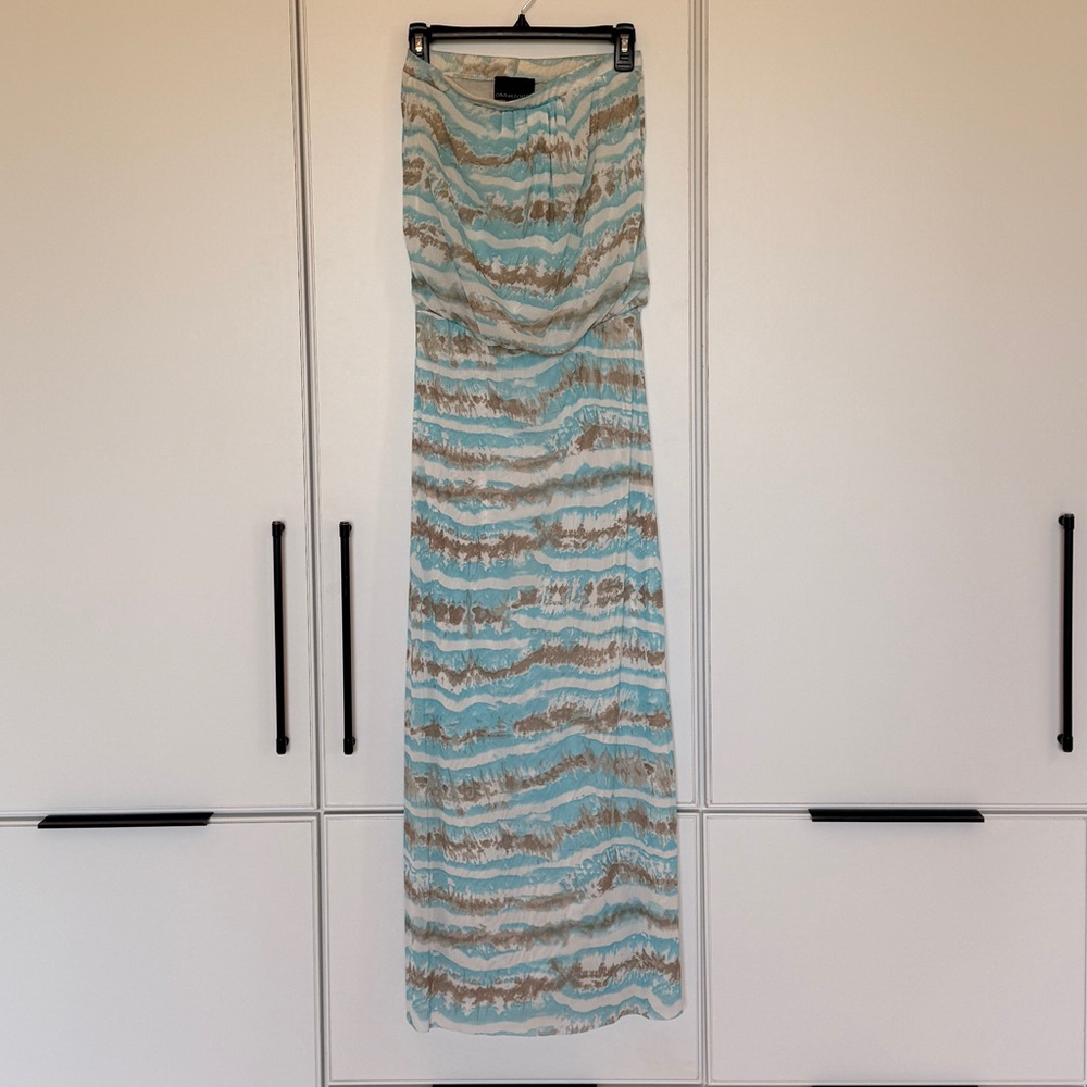 Cynthia Rowley Aqua and Beige Striped Dress